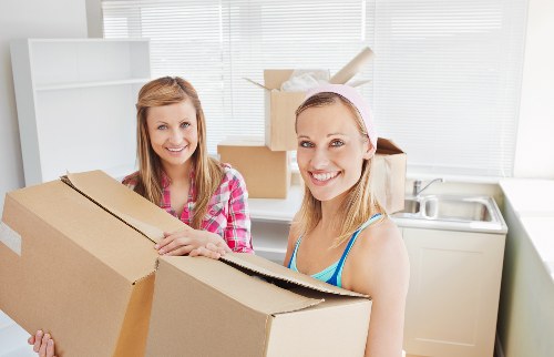 Prepared moving boxes and transport equipment for a Stpauls move